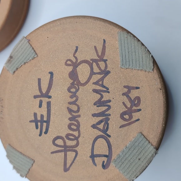 Erling & Karin Heerwagen Signed Studio Pottery Trinket Box w Lid Blue Bird Motif - Picture 3 of 7